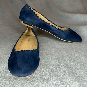 Talbots scalloped blue suede flats size 7.5